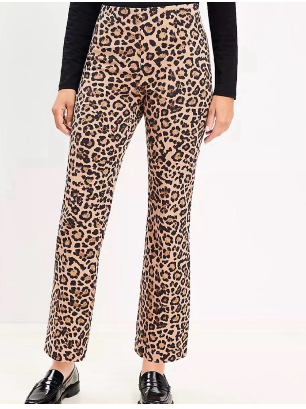 Loft Leopard Print Women's Kick Crop Pants - Size Petite 0 - NWT